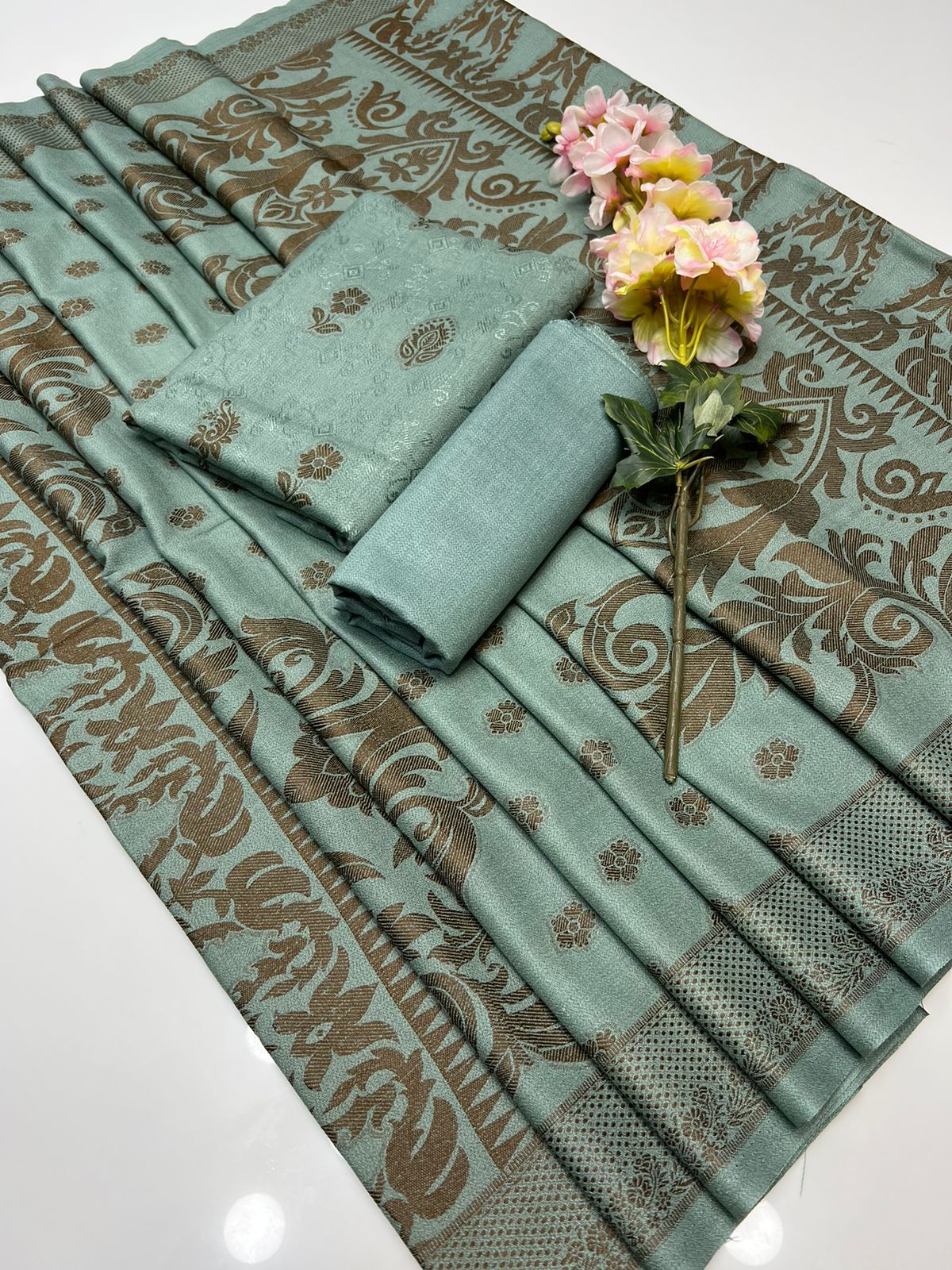 marina suit with wool shawl