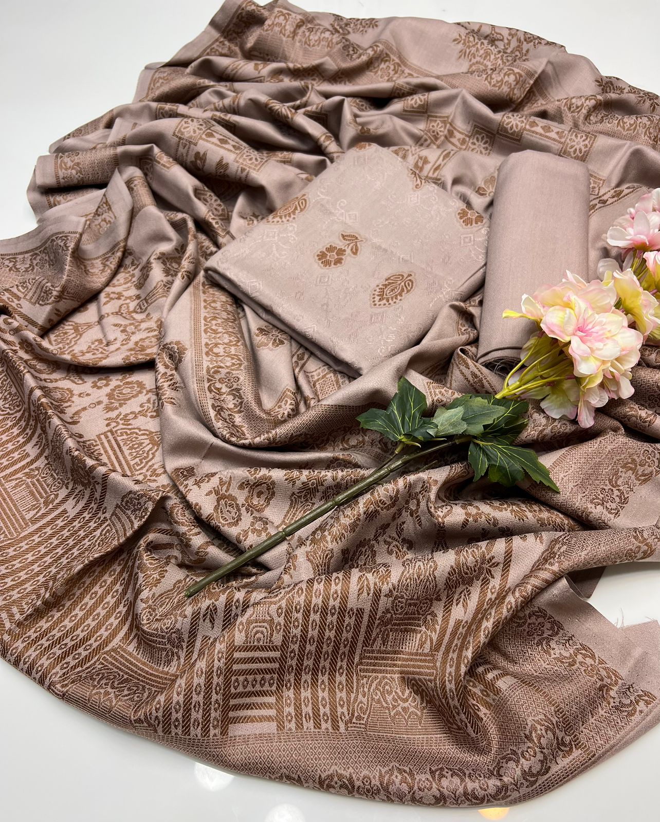 marina suit with wool shawl
