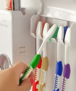Automatic Toothpaste Dispenser With Tooth Brush Holder Wall Mount Stand